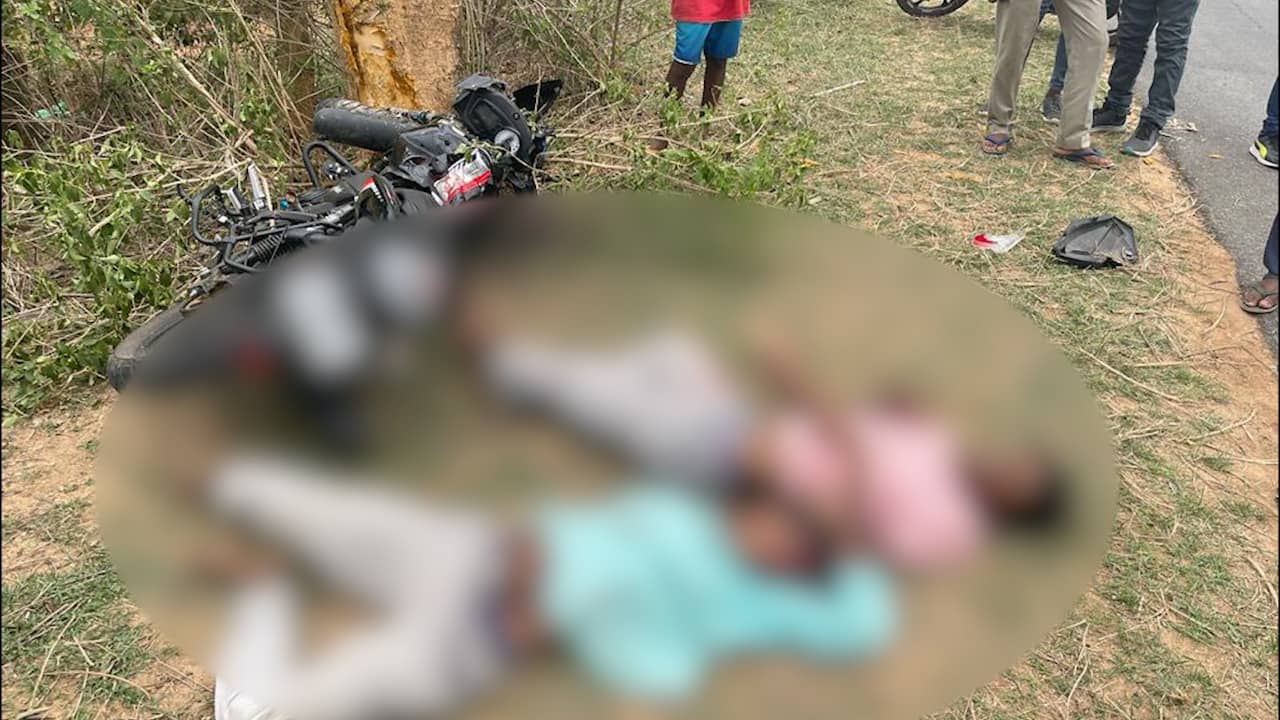 पेड़ से जा टकरायी बेलगाम बाइक, दो की मौत, एक घायल