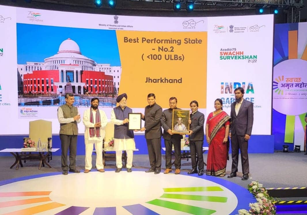 स्वच्छ सर्वेक्षण 2022 में झारखंड का शानदार प्रदर्शन, 100 शहरी निकाय वाले राज्यों में बना सेकेंड टॉपर