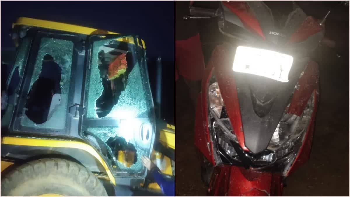 नक्सलियों ने मचाया उत्पाद, लेवी ना देने पर पुल निर्माण कार्य में लगे जेसीबी बाइक को किया क्षतिग्रस्त