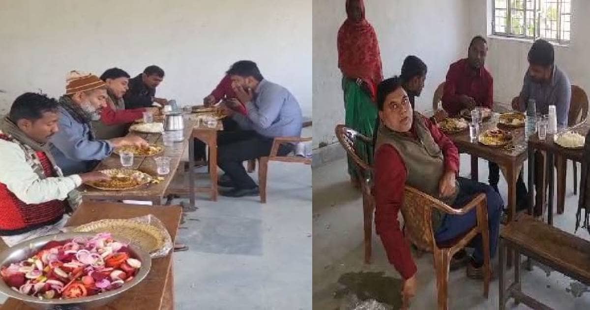 वाह रे शिक्षा विभाग! सरकारी स्कूल में जांच करने पहुंचे BEO करने लगे मटन पार्टी, जब ग्रामीणों ने पकड़ा तो.....