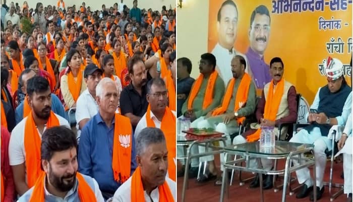 अभिनंदन सह विजय संकल्प सभा में केंद्रीय रक्षा राज्य मंत्री संजय सेठ का तंज, झूठ का सरकार चला रही हेमंत सरकार