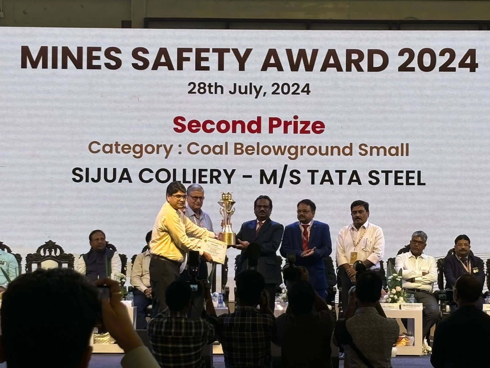 टाटा स्टील, झरिया डिवीजन ने प्रथम ऑल इंडिया लेवल माइन सेफ्टी अवार्ड में जीता पुरस्कार