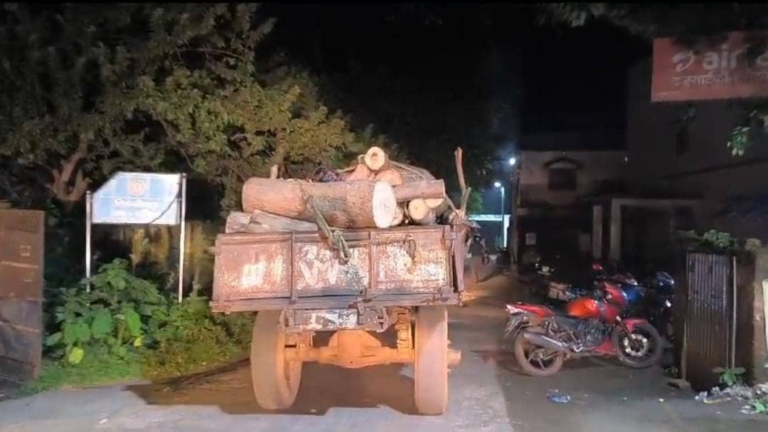 दुमका: शिकारीपाड़ा में वन विभाग ने लकड़ी लोड ट्रैक्टर किया जब्त, लकड़ी माफिया में मचा हड़कंप
