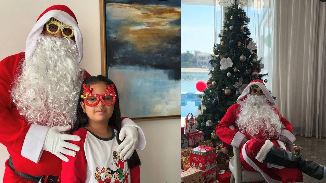 सिर पर लाल टोपी और सफेद दाढ़ी में नजर आए कैप्टन कूल, साक्षी ने शेयर की सांता बने धोनी की तस्वीर