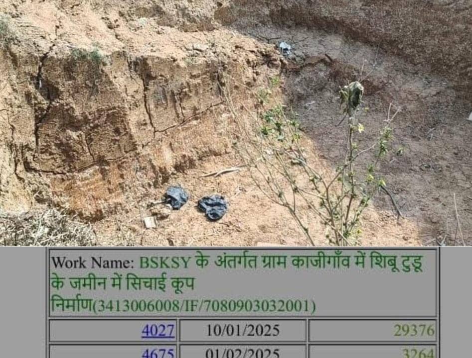 साहिबगंज के राजमहल प्रखंड क्षेत्र में सरकारी सिस्टम फेल,भ्रष्टाचार की भेंट चढ़ रहा सिंचाई कूप योजना, ग्रामीणों ने डीसी से लगाई गुहार 