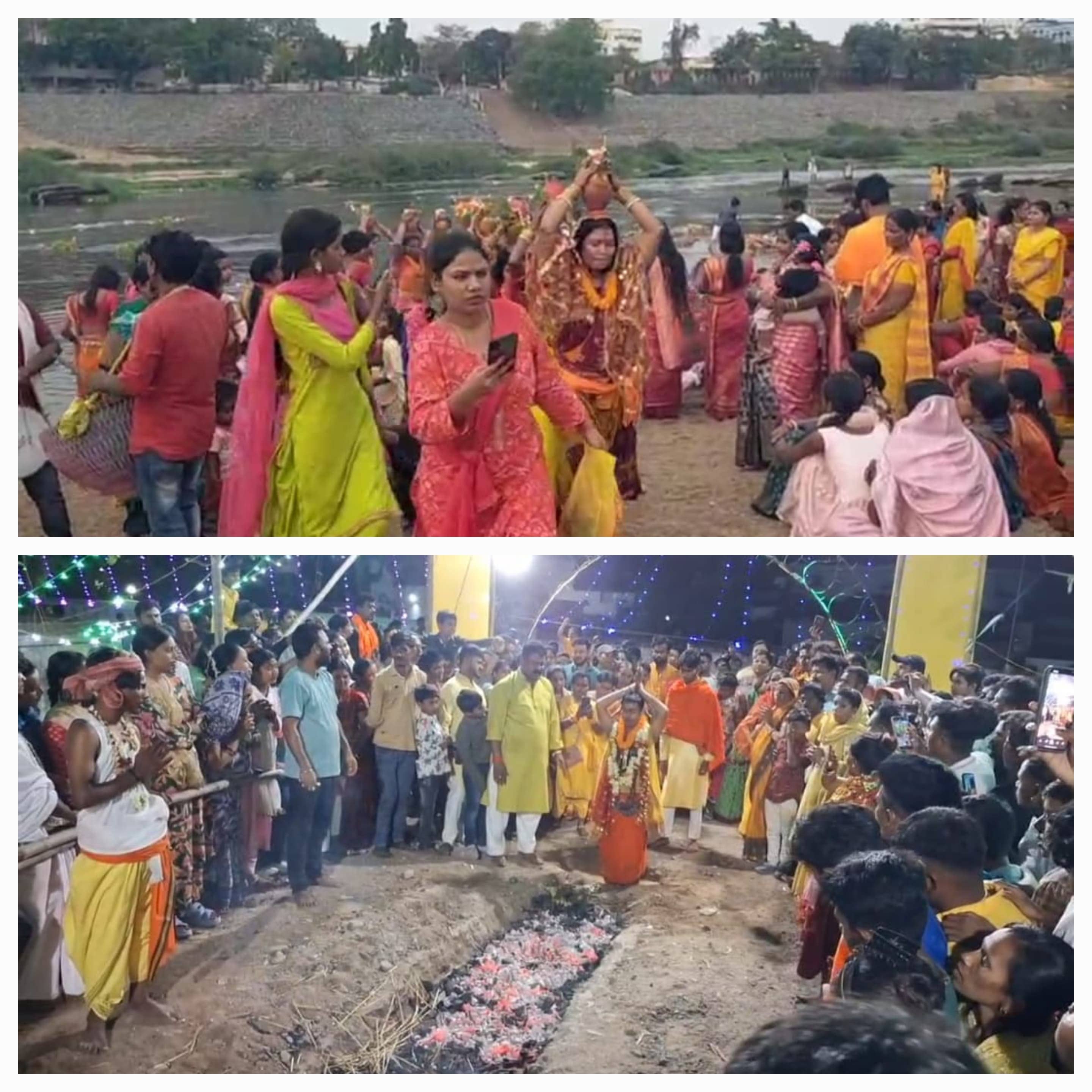 जमशेदपुर में धूमधाम से मनाई जा रही मंगला पूजा, अंगारों पर चलते दिखे भक्त