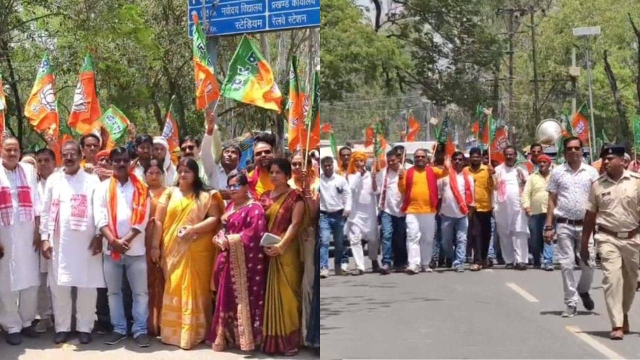 साहिबगंज में आतंकवादियों के खिलाफ हल्लाबोल, पहलगाम में हुए हमले के विरोध में भाजपा ने निकाली आक्रोश रैली