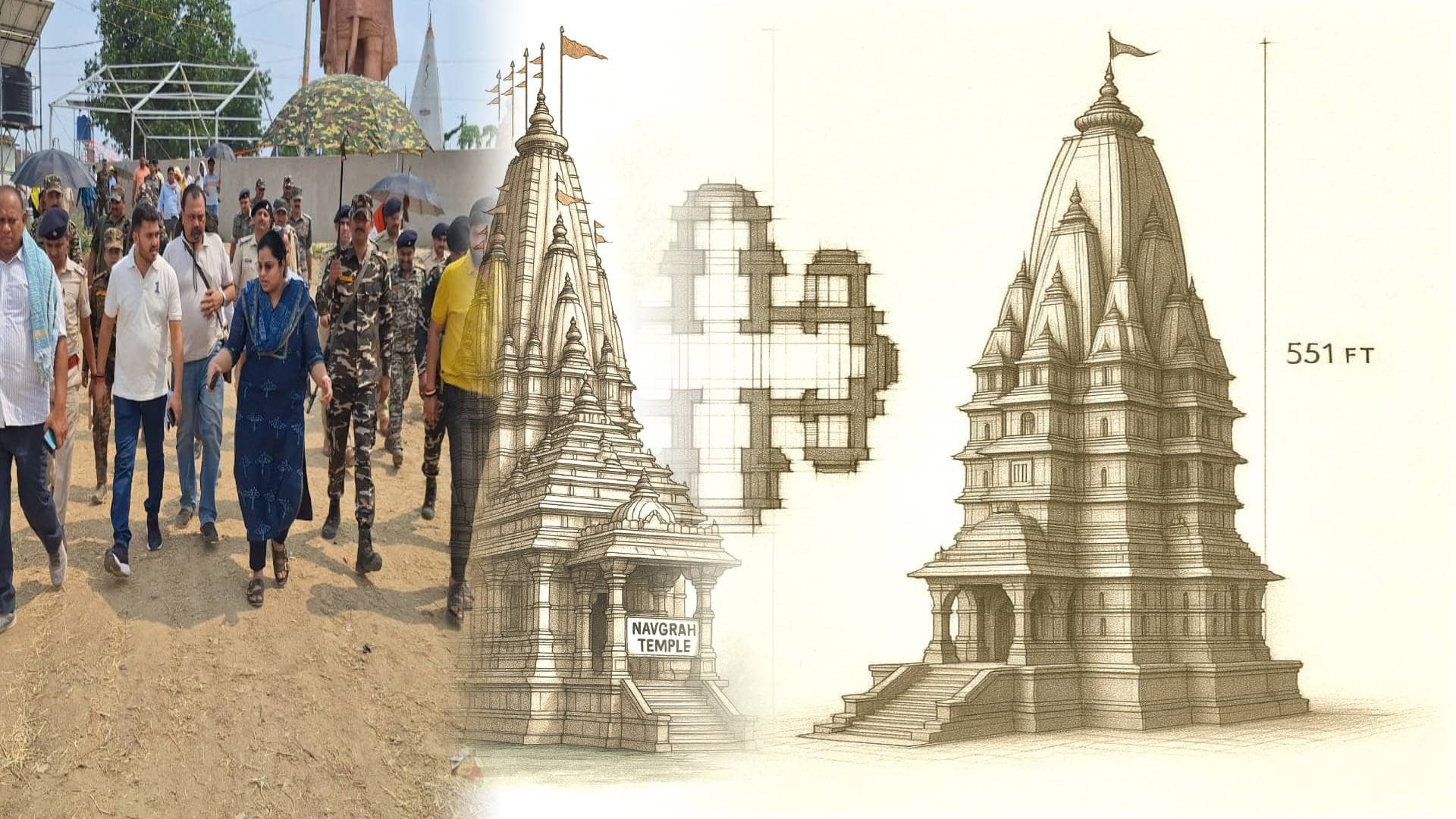 विश्व की सबसे ऊंची मां दुर्गा मंदिर निर्माण के भूमि पूजन की तैयारी पूरी, लाखों की संख्या में श्रद्धालुओं को पहुंचने की उम्मीद,CM हो सकते हैं शामिल