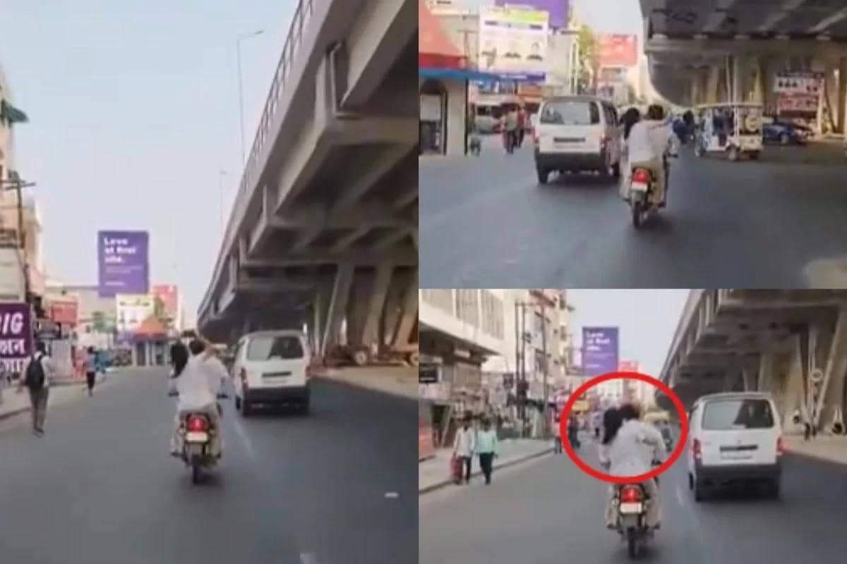 Viral Video: चलती बाइक पर महिला शख्स पर बरसाते रही चप्पल, लोग बोले- घोर कलयुग...मर्द कल भी बेचारा था और आज भी लाचार है