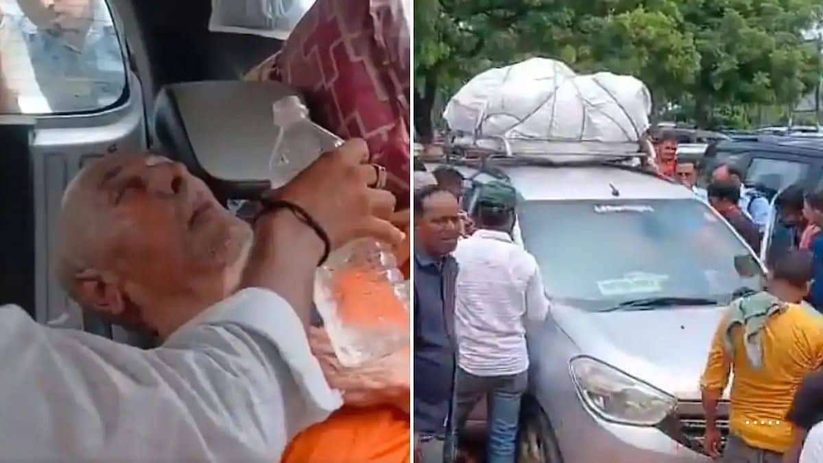 ये कैसा परिवार! बुजुर्ग पिता का हाथ-पैर बांध कार में किया बंद, खुद घूमने निकल गए ताजमहल, हालत बिगड़ता देख लोगों ने किया ये काम, देखिए वीडियो