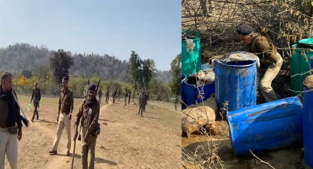 आबकारी विभाग ने चार अवैध महुआ शराब भट्ठी को किया ध्वस्त, संचालक भागने में रहे सफल