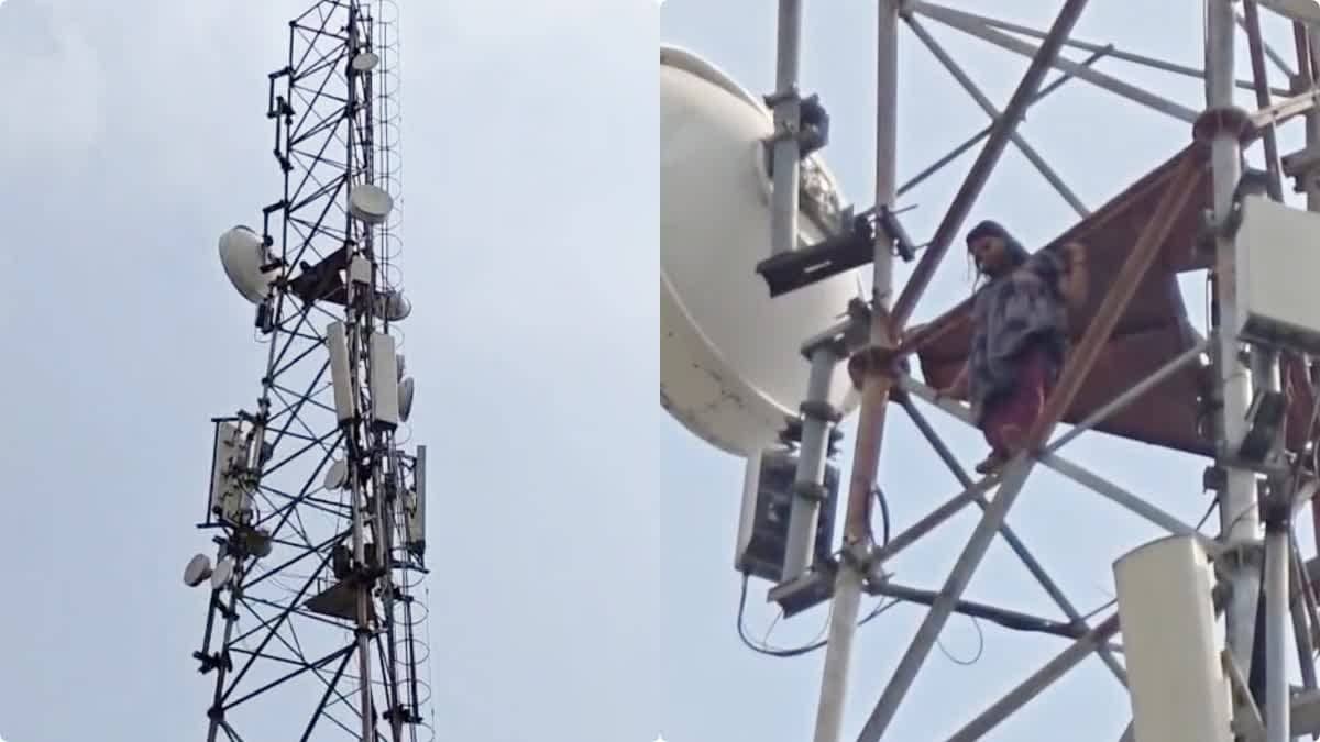 टॉवर पर चढ़ महिला ने किया हाई वोल्टेज ड्रामा, आत्महत्या की दी धमकी, देखिए फिर क्या हुआ