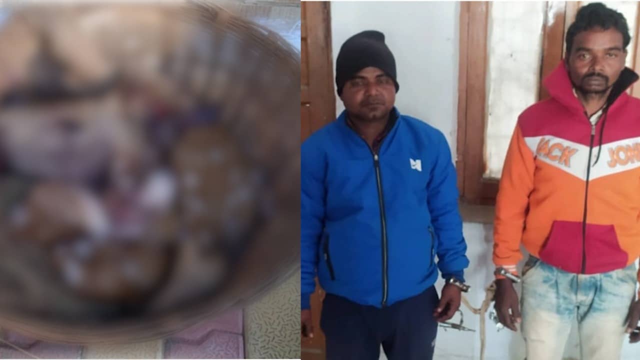 पुलिस और वन विभाग ने छापा मार कर  हिरण के मांस के साथ दो लोगों को किया गिरफ्तार