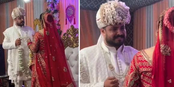 बेचारी शरमा गई! जयमाले के स्टेज पर दुल्हा ने कर दी ऐसी हरकत की भी शर्म से पानी-पानी हो गई दुल्हन, देखिये-VIDEO