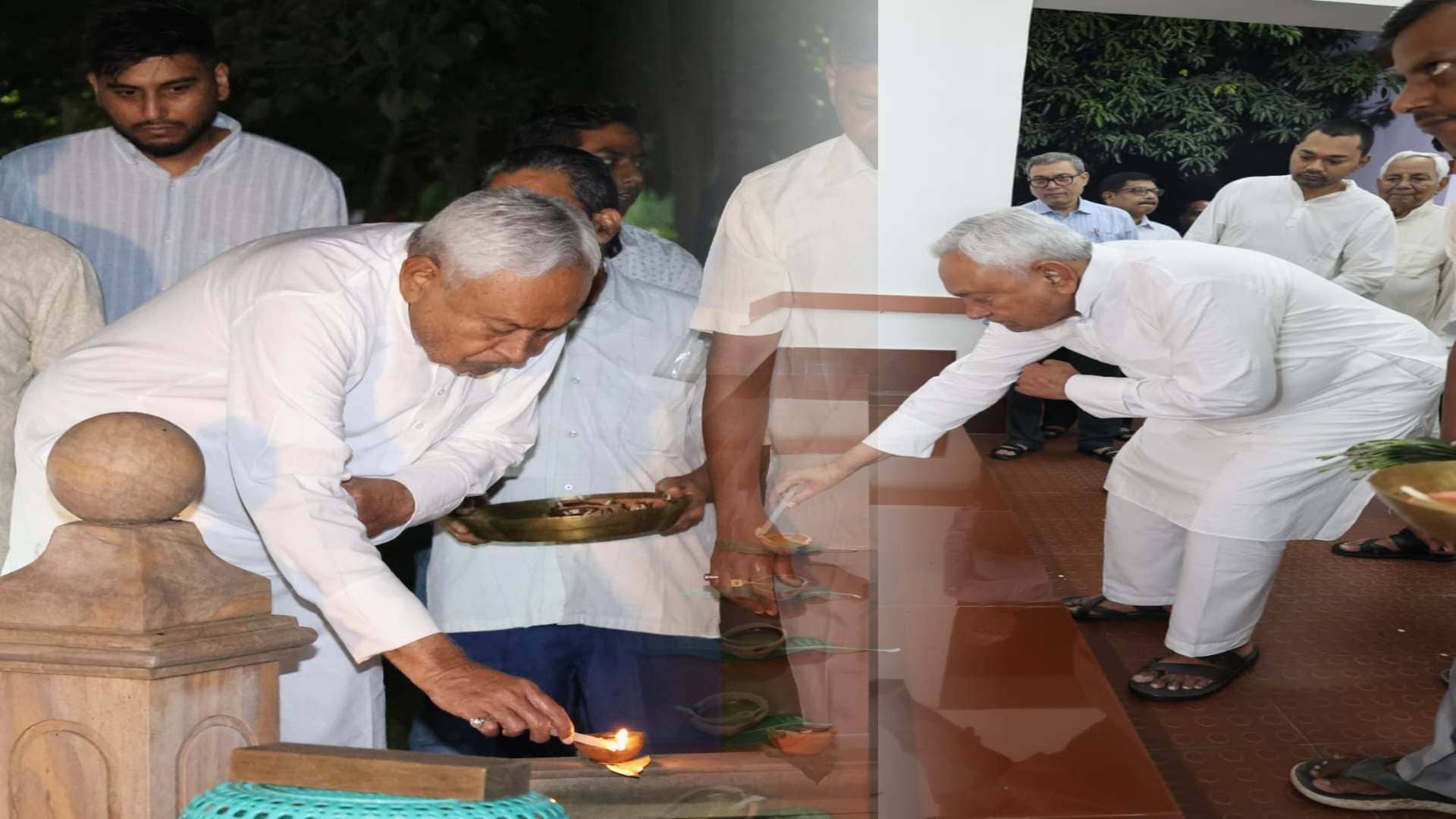 मुख्यमंत्री नीतीश कुमार ने अपने सरकारी आवास पर दीप जलाकर प्रकाश पर्व दीपावली मनाई