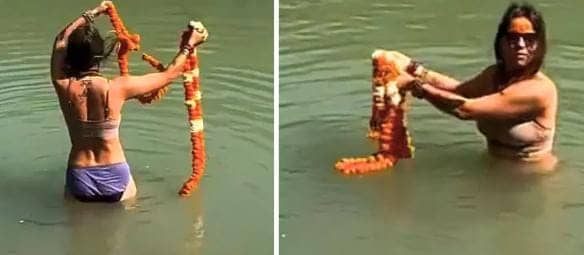 दोषी कौन ! ऋषिकेश में विदेशी महिला ने बिकनी पहनकर गंगा में लगाई डुबकी तो क्यों मच गया बवाल देखिए-VIDEO