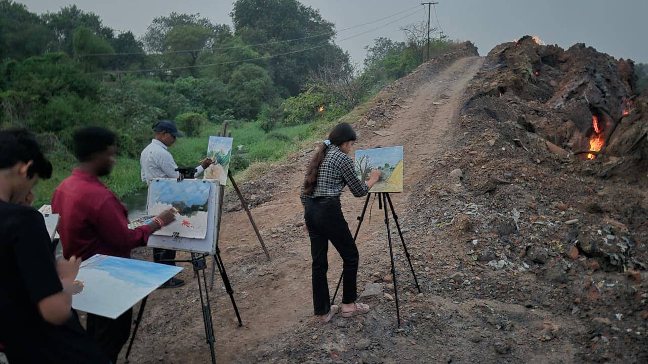 Jhariya Fire: झरिया की भूमिगत आग अब 109 साल की हुई,कलाकारों ने क्यों उकेरी इसकी भयावहता, पढ़िए