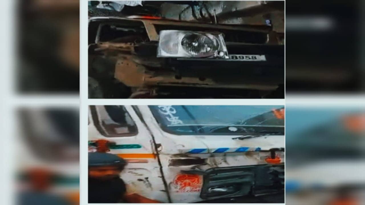 तेज रफ्तार हाइवा ने पुलिस वाहन को रौंदा, ड्यूटी पर निकली पुलिस की पेट्रोलिंग गाड़ी को मारी जोरदार टक्कर