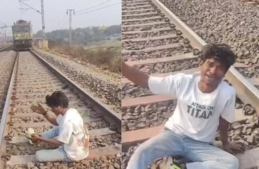 इश्क में टूटा दिल तो सीधा ट्रेन के आगे लेट गया युवक, वजह पूछते ही बिलख-बिलखकर रोया, VIDEO Viral