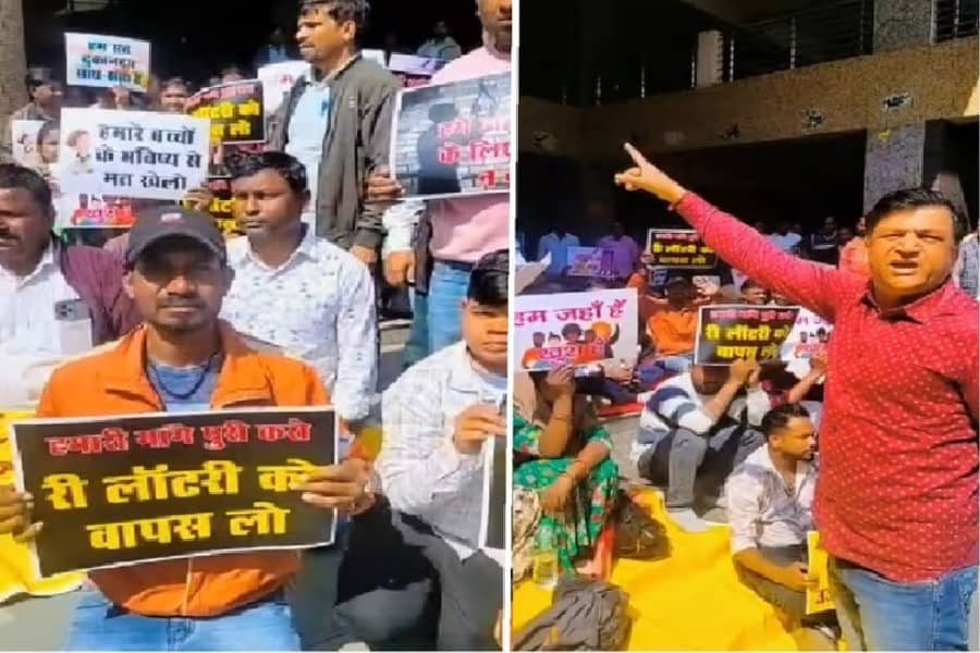 री-लॉटरी के फैसले पर नाराज़ दुकानदार ने वेंडर मार्केट में जड़ा ताला, दो गुटों में बंटे दुकानदार