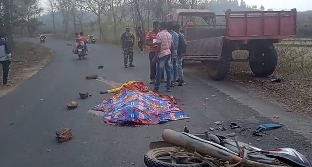 लातेहार में रफ्तार ने लील ली जान,  बाइक और ट्रैक्टर की टक्कर में दो की मौत