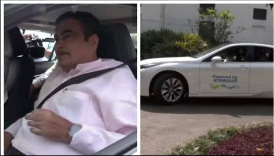 पेट्रोलियम पदार्थों पर निर्भरता होगी कम,  हाईड्रोजन ईंधन से चालित जापानी टोयोटा कार से संसद पहुंचे नितिन गडकरी