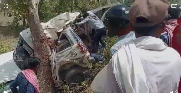 सड़क दुर्घटना में एक ही परिवार के चार लोगों की मौत