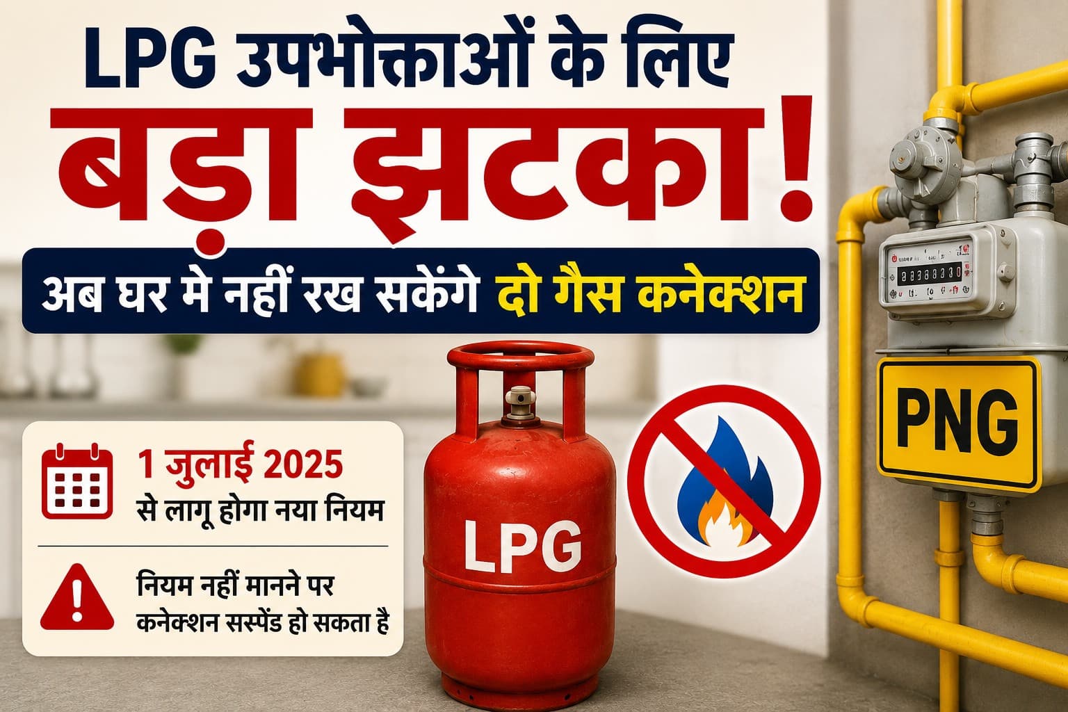 LPG उपभोक्ताओं के लिए बड़ा झटका, अब घर में नही रख सकेंगे दो गैस कनेक्शन, सरकार ने बदले नियम