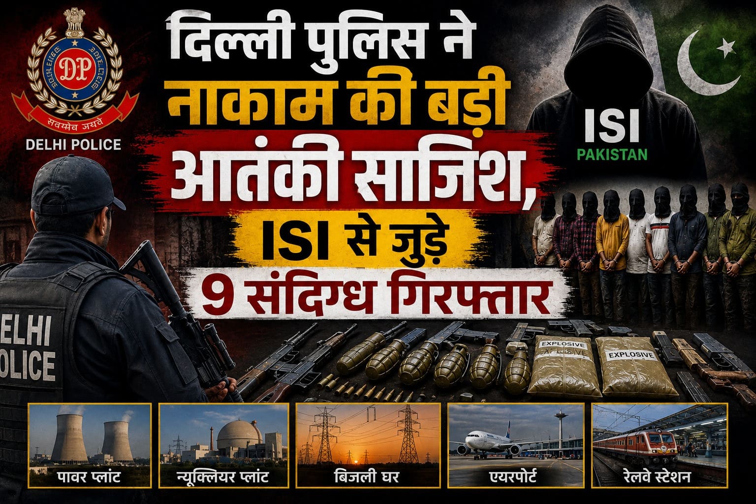 दिल्ली पुलिस ने नाकाम की बड़ी आतंकी साजिश, ISI से जुड़े 9 संदिग्ध गिरफ्तार