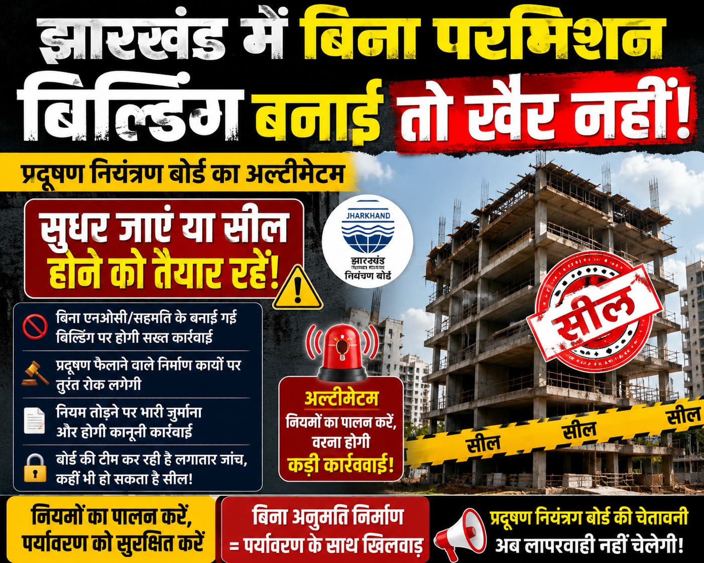 बिल्डरों की मनमानी पर ब्रेक! बिना अनुमति निर्माण पर लगेगा ताला