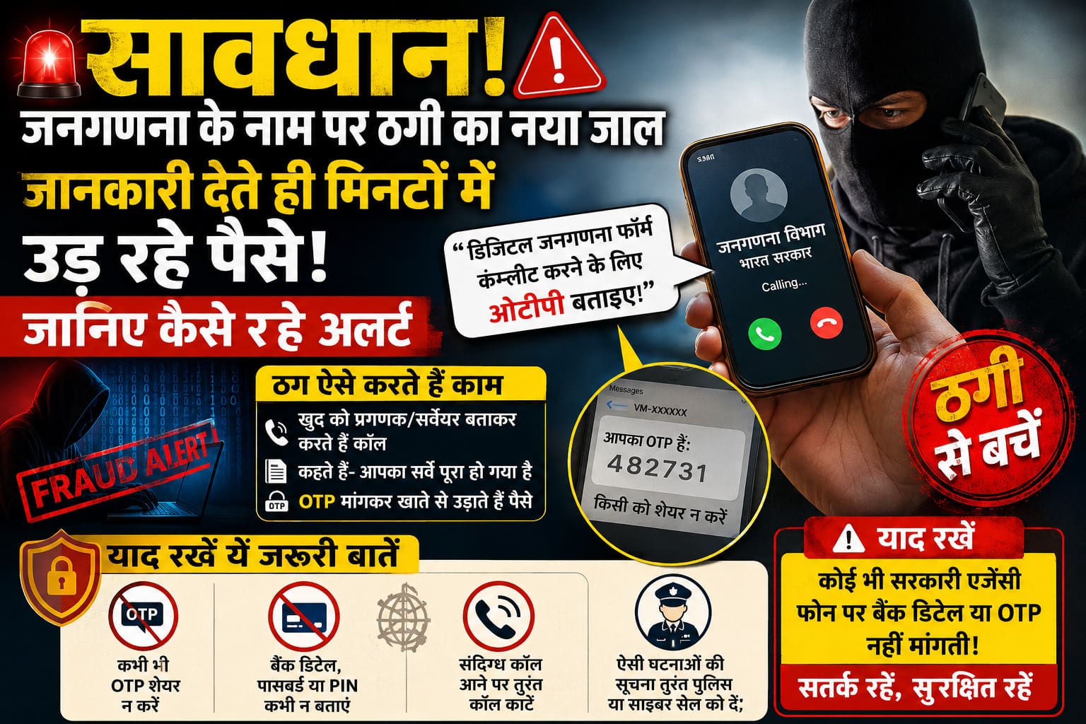 सावधान! जनगणना के नाम पर ठगी का नया जाल, जानकारी देते ही मिनटों में उड़ रहे पैसे,जानिए कैसे रहे अलर्ट