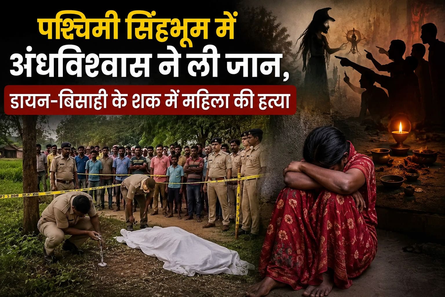 पश्चिमी सिंहभूम में अंधविश्वास ने ली जान, डायन-बिसाही के शक में महिला की निर्मम हत्या