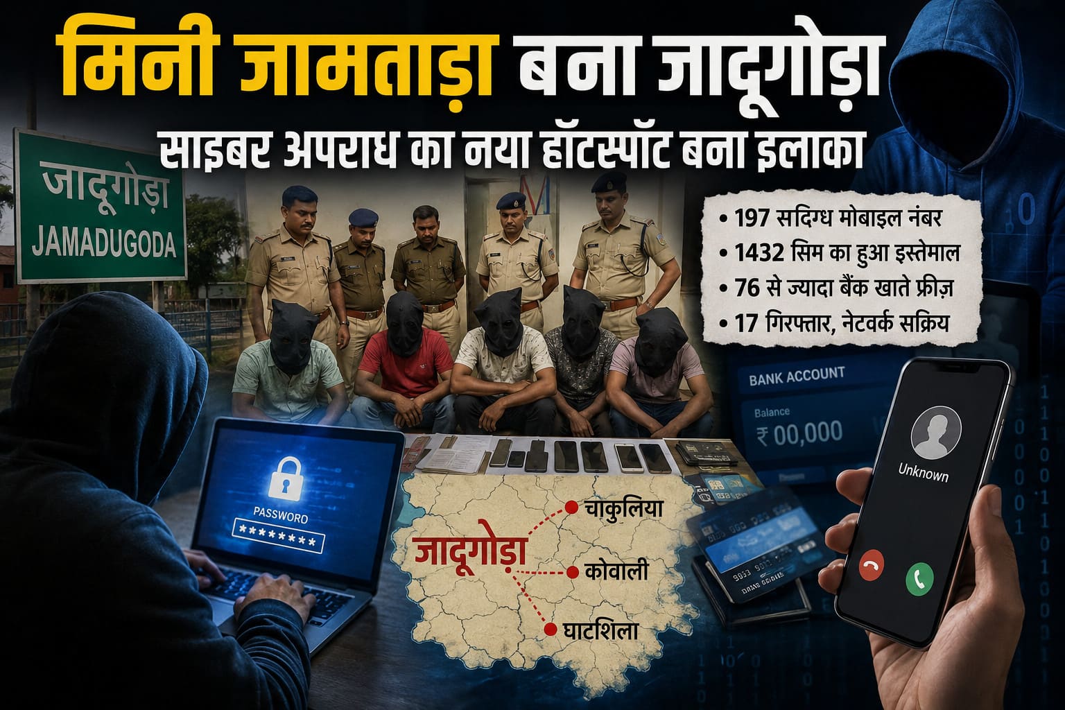मिनी जामताड़ा बना जादूगोड़ा, साइबर अपराध का नया हॉटस्पॉट बना इलाका
