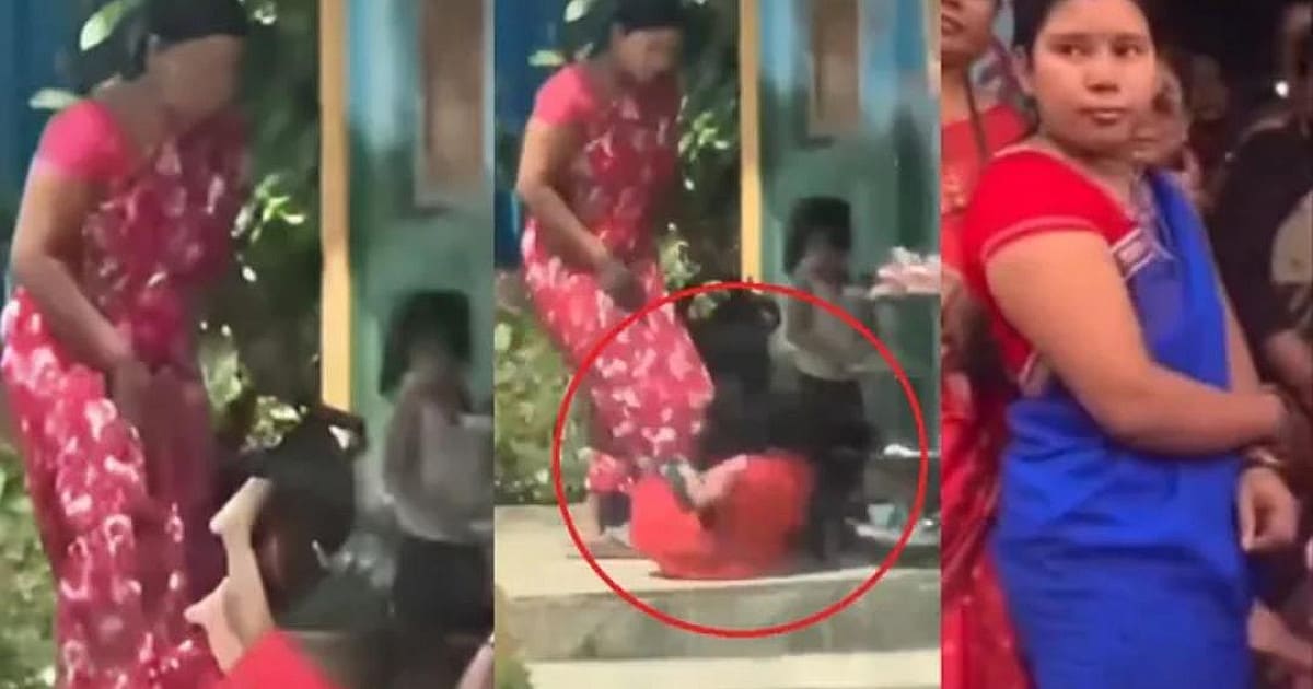आंगनबाड़ी में महिला ने बच्ची की छाती पर मारी जोरदार लात, वीडियो देख खौला लोगों का खून