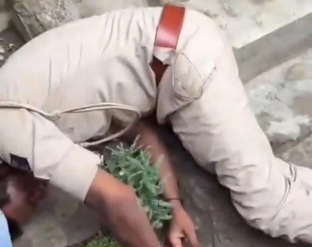 तुम पियो तो गंगाजल...! नशे में धुत सड़क किनारे पड़ा मिला पुलिस जवान, VIDEO ने खड़े किए कई सवाल