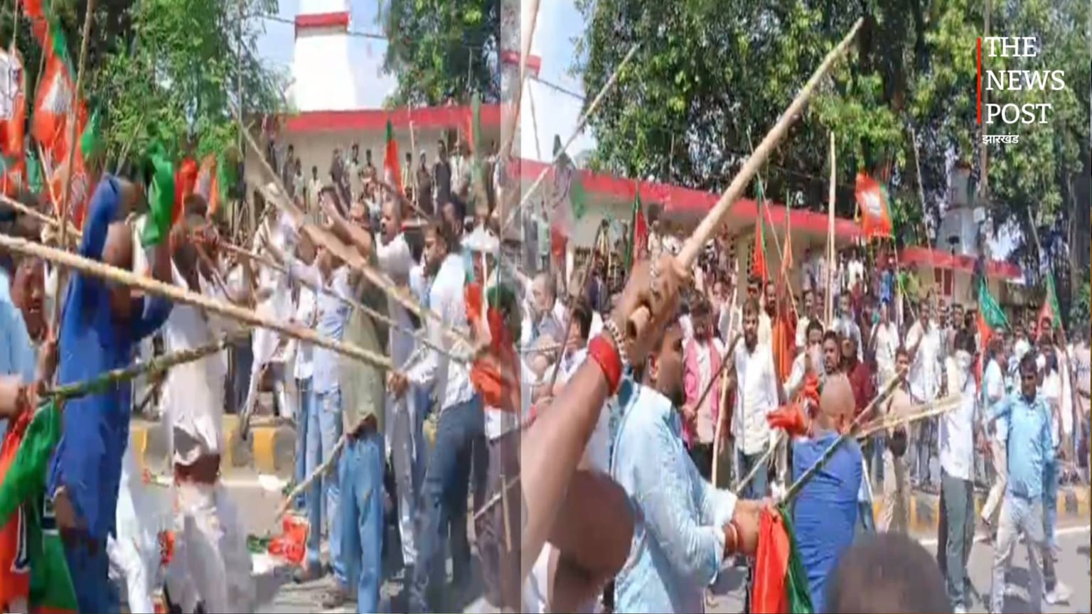 BJP और कांग्रेस कार्यकर्ताओं के बीच झड़प, लाठी-डंडे चले तो पुलिस ने संभाला मोर्चा, पढ़ें पूरी खबर