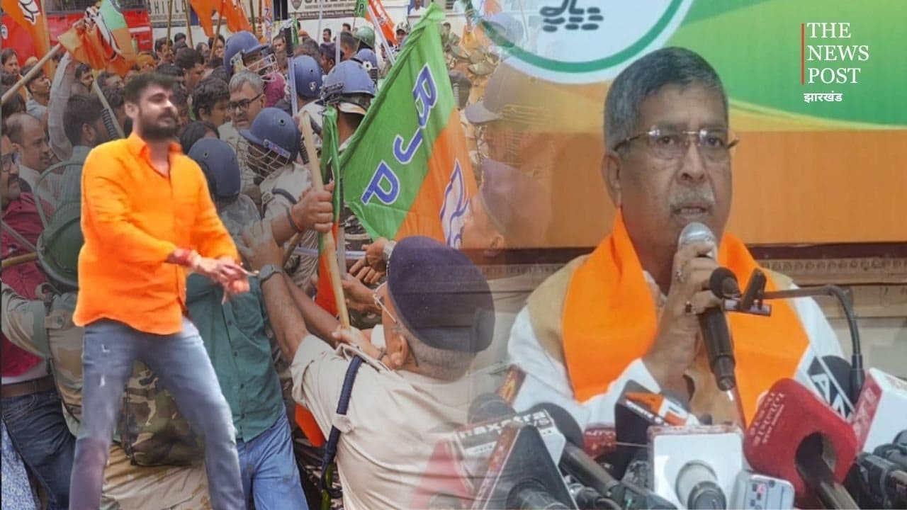 टमाटर से आत्मरक्षा कर रहे भाजपा नेता? प्रेस कॉन्फ्रेंस में सवालों से घिरे प्रदेश अध्यक्ष