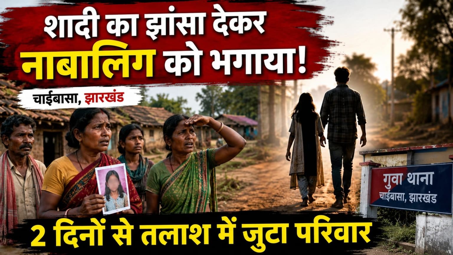 चाईबासा:शादी का झांसा देकर नाबालिग आदिवासी बच्ची को भगा ले गया युवक, दो दिनों से खोजबीन कर रहे हैं घरवाले
