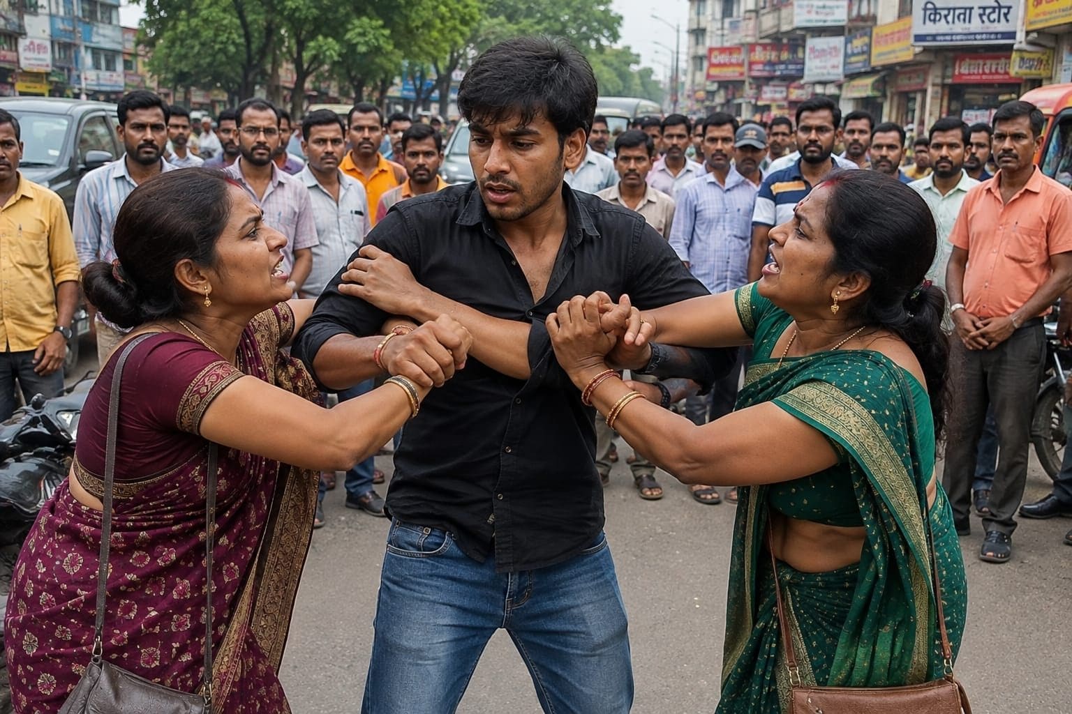 ये मेरा है....एक ही युवक के लिए बीच सड़क लड़ने लगीं दो महिलाएं, पढ़िए फिर क्या हुआ