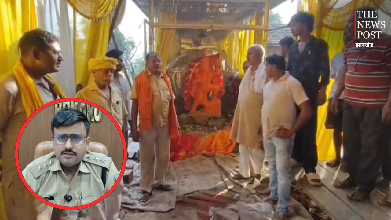 बोकारो में जमीन विवाद को लेकर दुर्गा पूजा पंडाल के पास तोड़फोड़, मंदिर परिसर को नुकसान पहुंचाने का आरोप