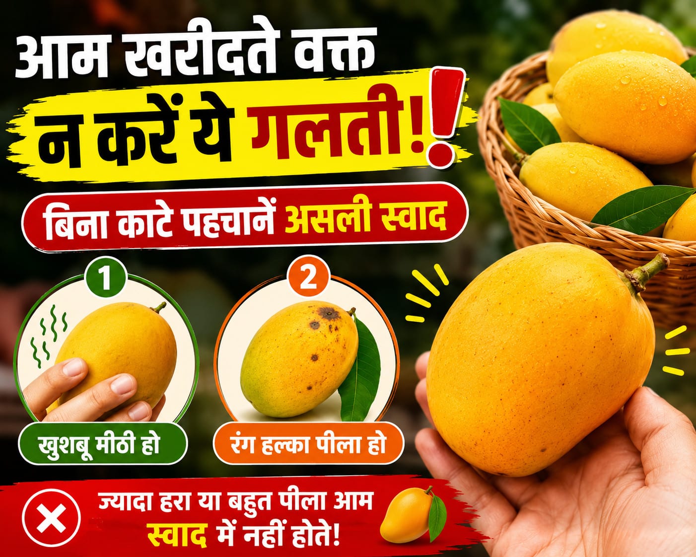 आम खरीदते वक्त न करें ये गलती ! जानें बिना काटे पहचानने का आसान तरीका, ये 2 बातें बताती हैं असली स्वाद