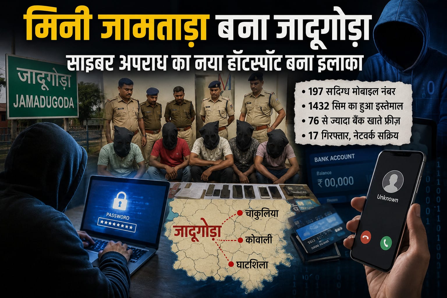 मिनी जामताड़ा बना जादूगोड़ा, साइबर अपराध का नया हॉटस्पॉट बना इलाका