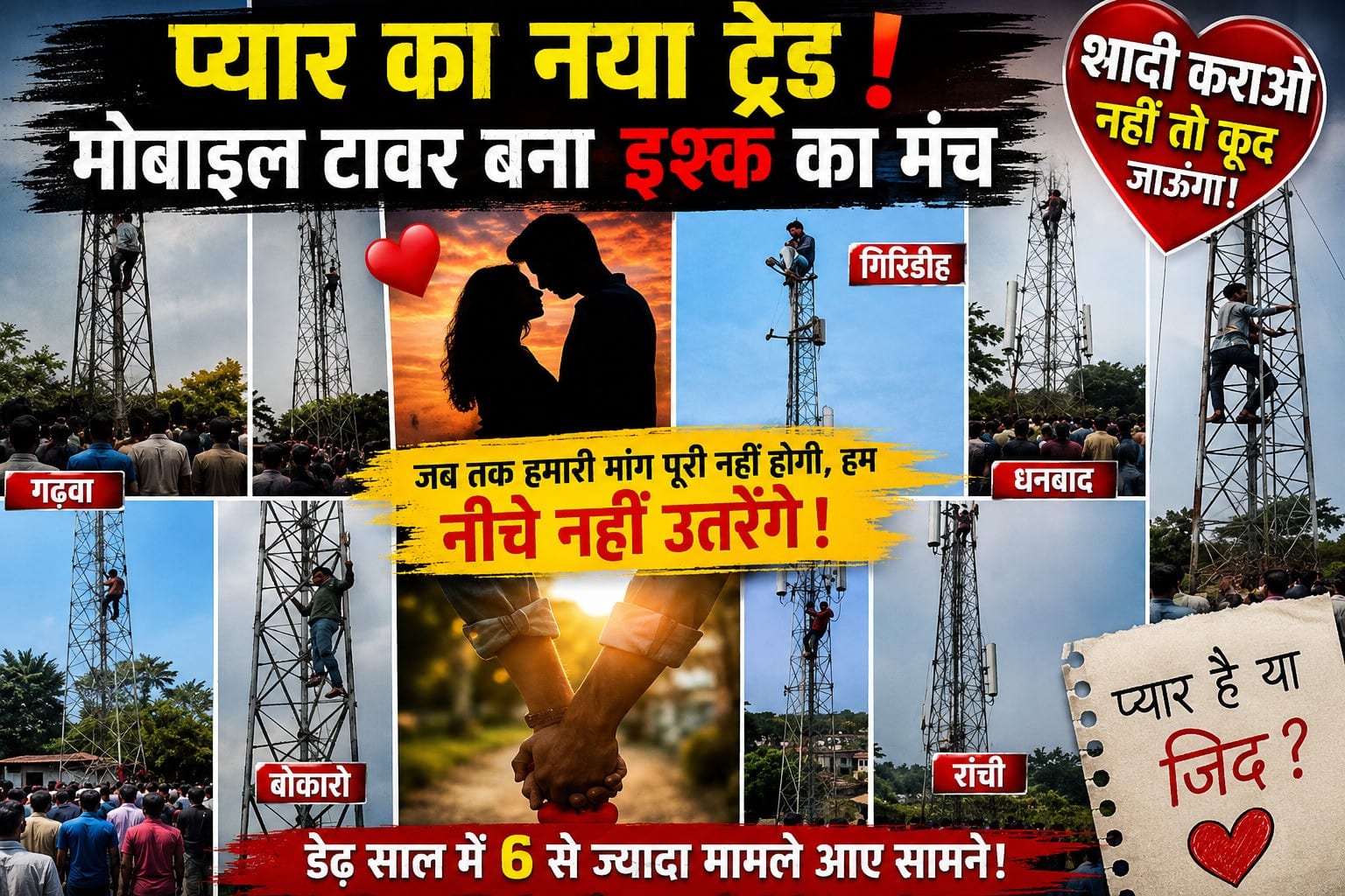 झारखंड में प्यार का नया ‘टावर ट्रेंड’, इश्क़ की जद में जान जोखिम में डाल रहे नौजवान