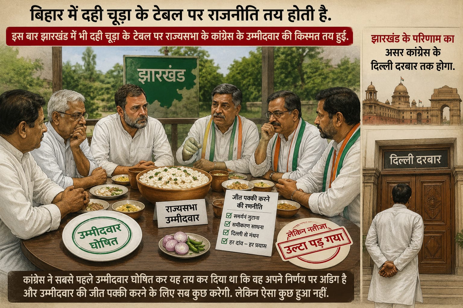 बिहार की दही चूड़ा पॉलिटिक्स पहुंची झारखंड तो कैसे कांग्रेस उम्मीदवार के साथ हो गया खेला
