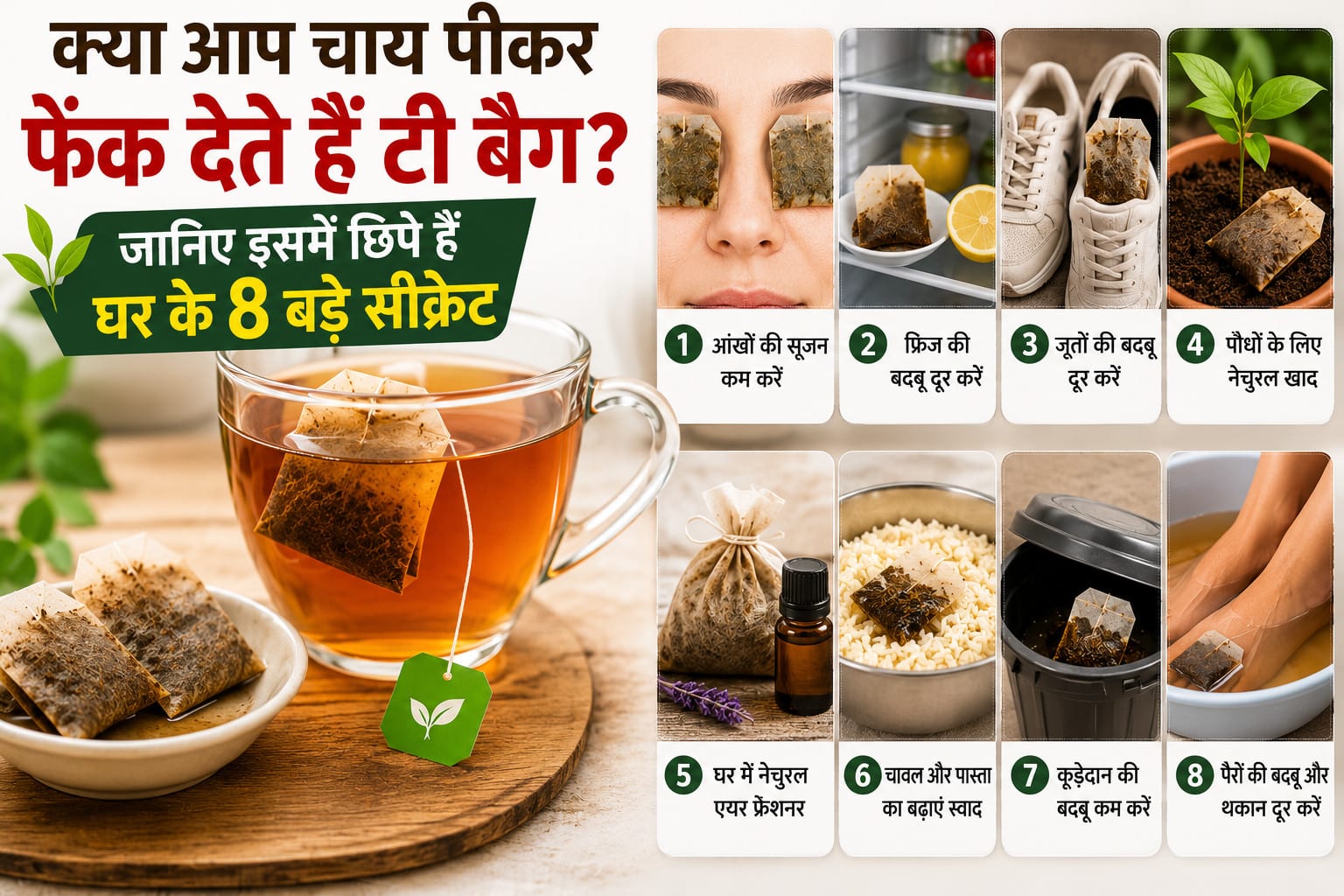 चाय पीकर फेंक देते हैं टी बैग? तो रुकिए! जानिए इसके 8 चौंकाने वाले घरेलू उपयोग