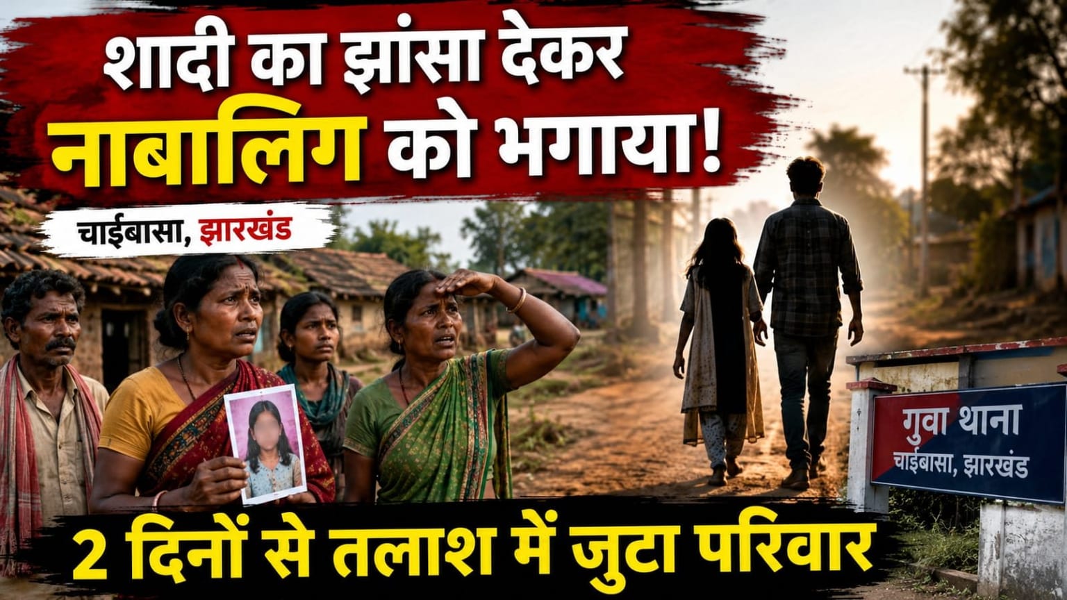 चाईबासा:शादी का झांसा देकर नाबालिग आदिवासी बच्ची को भगा ले गया युवक, दो दिनों से खोजबीन कर रहे हैं घरवाले