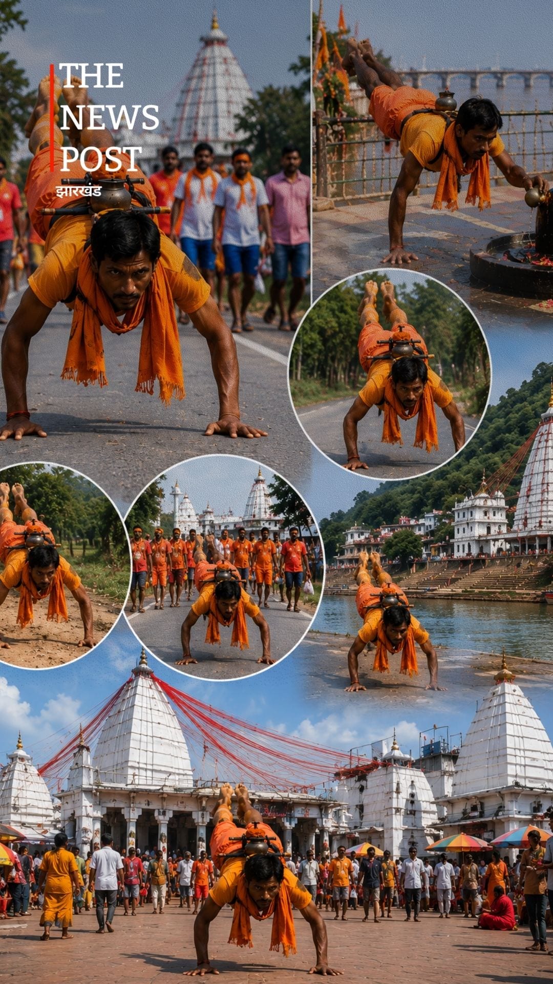 सुल्तानगंज से बाबाधाम तक हाथों के बल निकले शिवभक्त, आस्था का अद्भुत नज़ारा