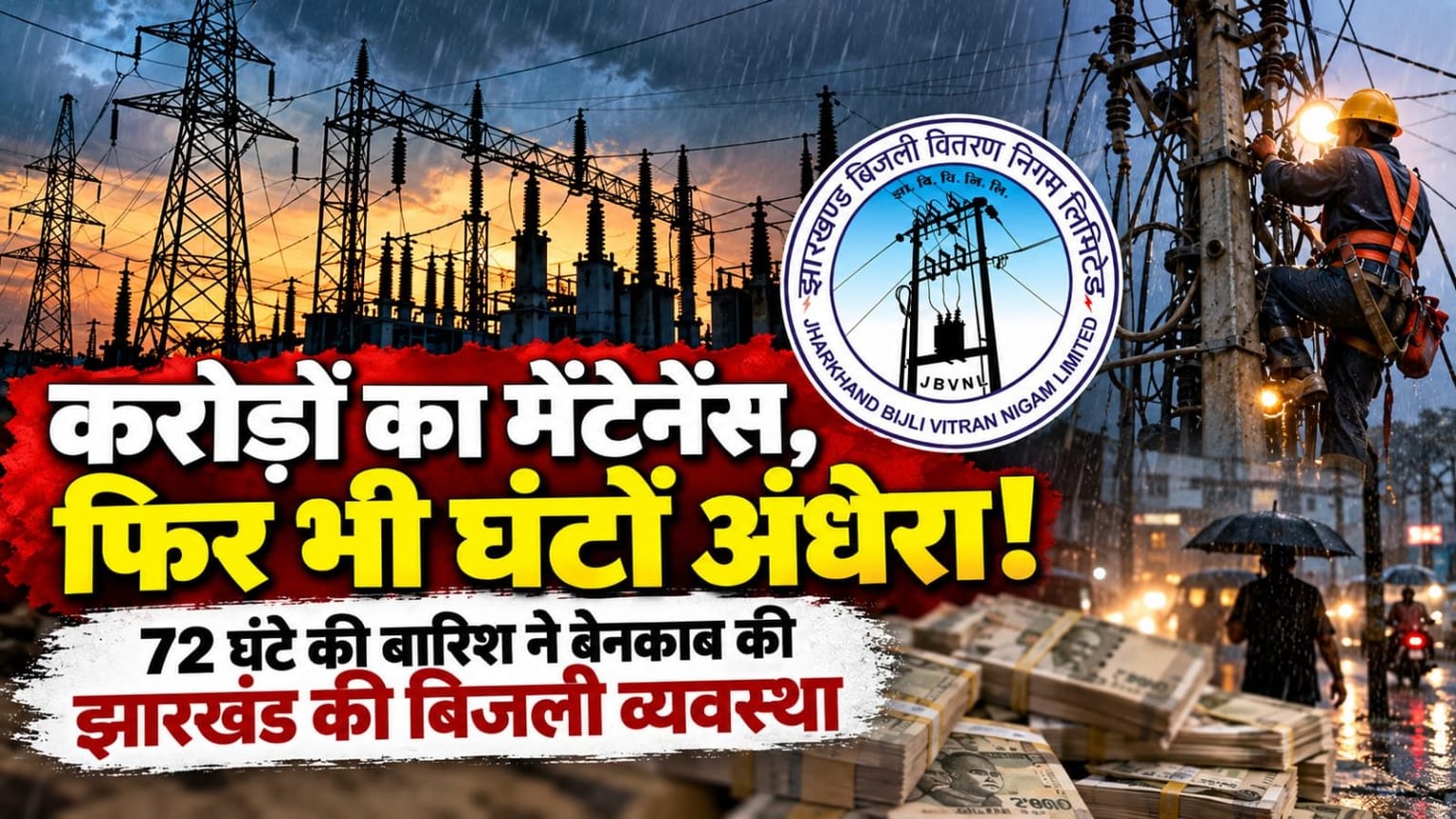 बिग स्टोरी : करोड़ों का मेंटेनेंस, फिर भी घंटों अंधेरा! 72 घंटे की बारिश ने बेनकाब की झारखंड की बिजली व्यवस्था