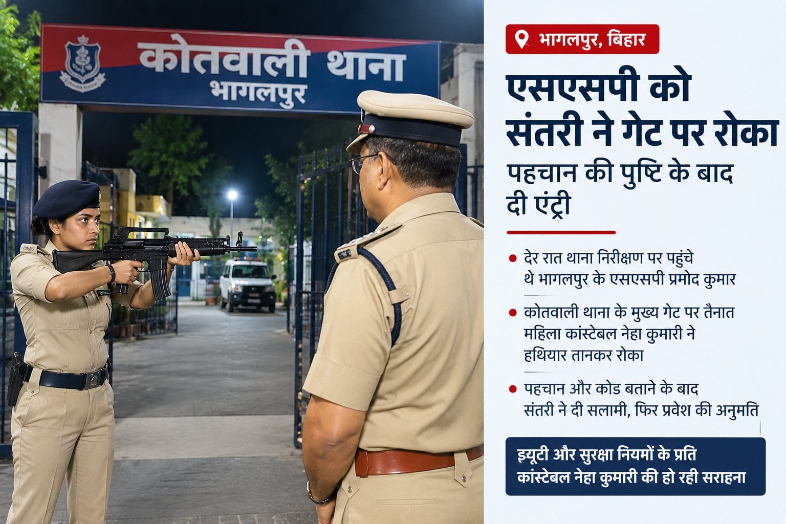 ड्यूटी के आगे VIP भी नहीं! महिला कांस्टेबल ने SSP को गेट पर रोका, पहचान और कोड बताने के बाद मिला प्रवेश