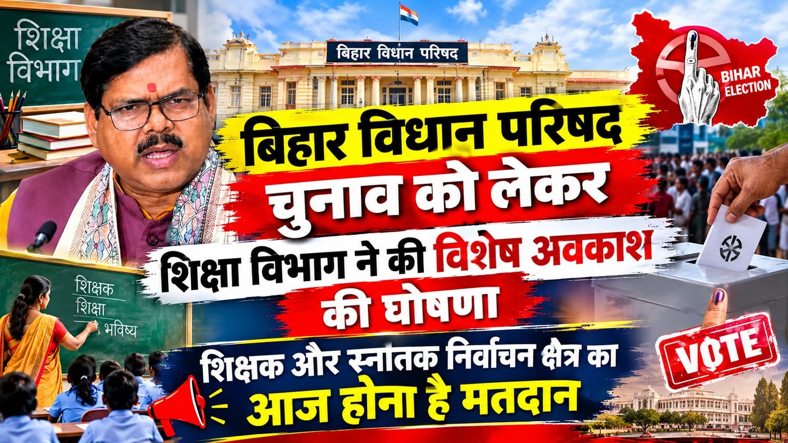 एमएलसी चुनाव को लेकर शिक्षा विभाग ने की आकस्मिक अवकाश की घोषणा, 8 सीटों पर होना है मतदान